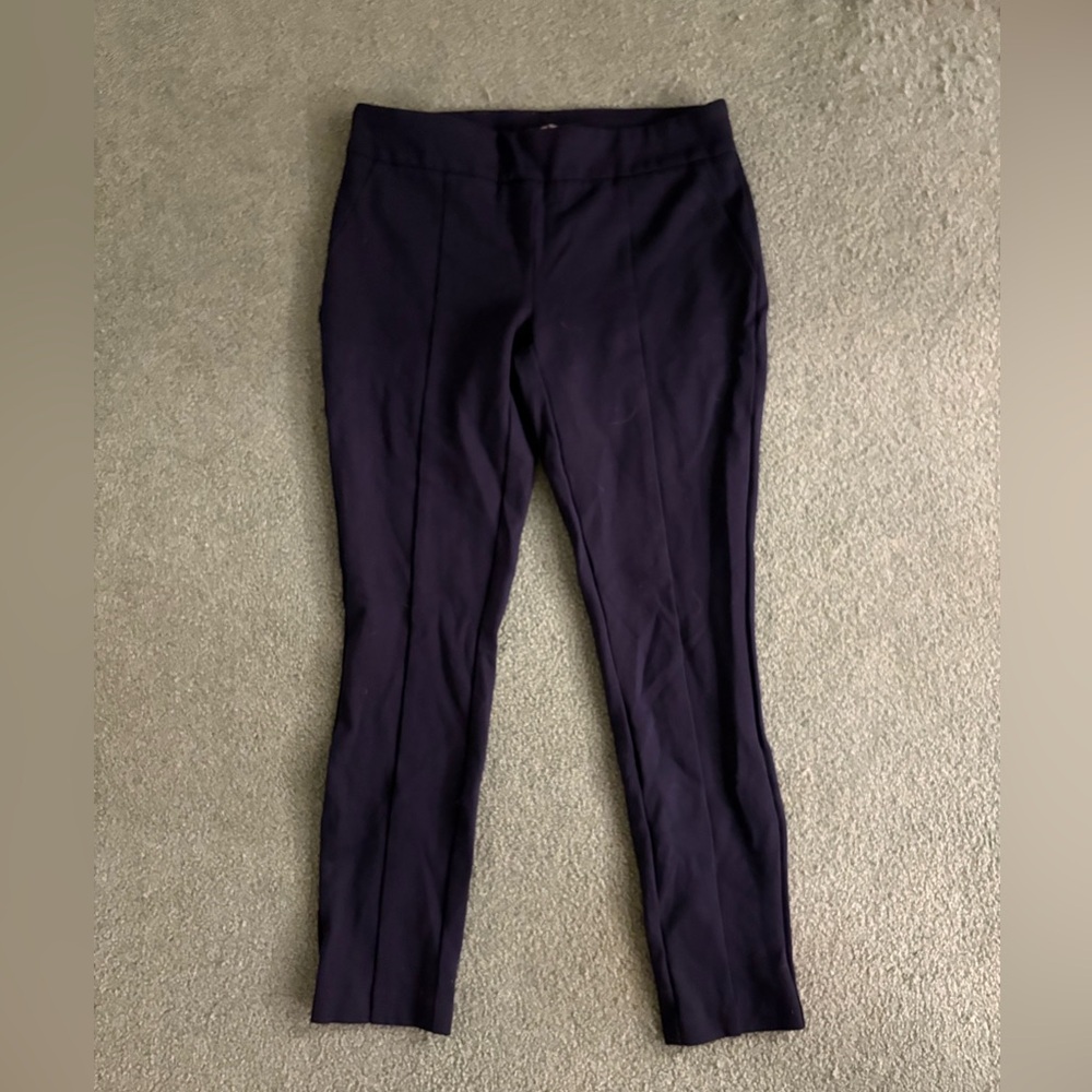 Hilary Radley Dark Purple Straight Leg Pants